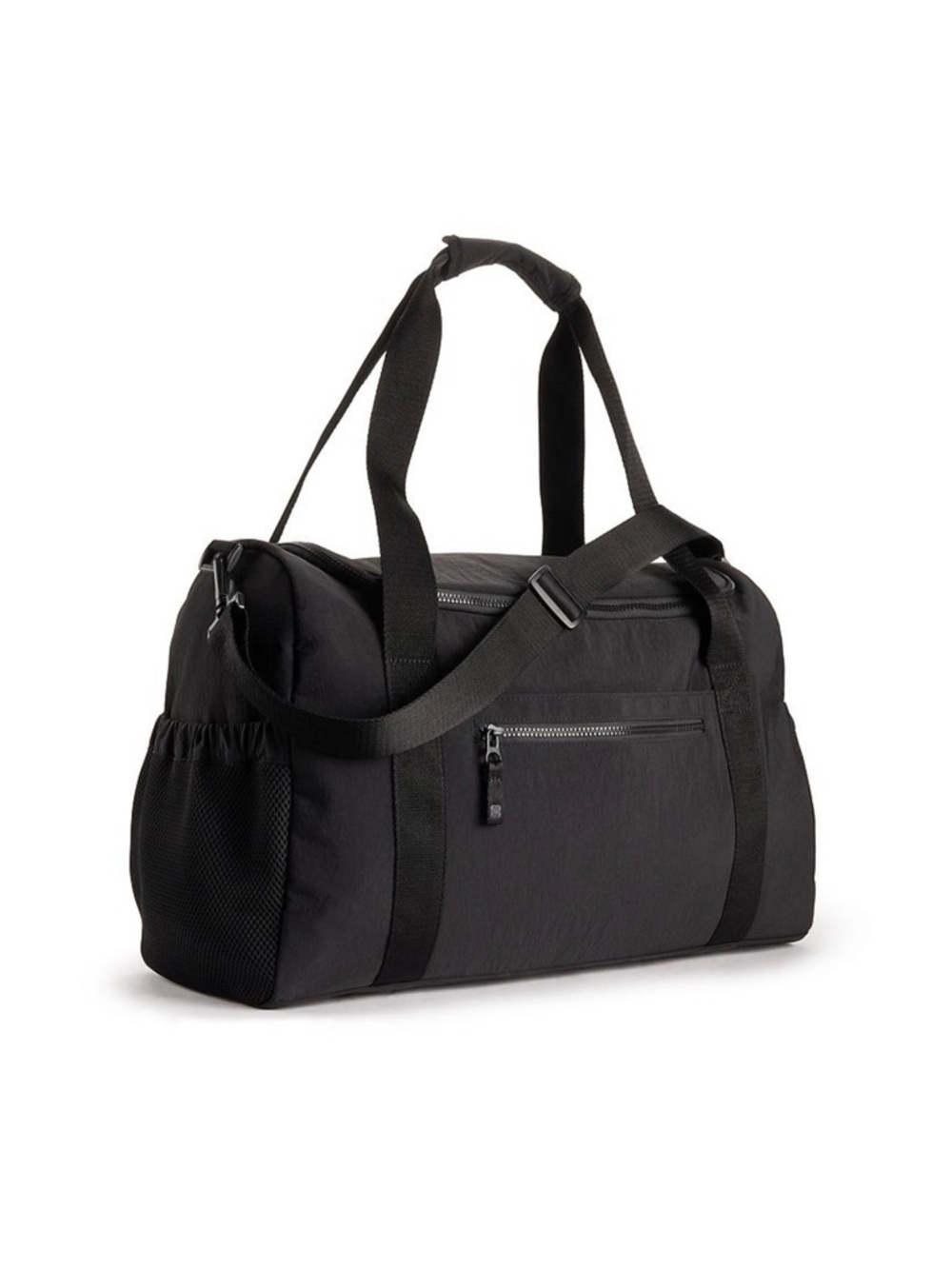 Black Women's Travel Duffle Bag - Lightweight Weekender